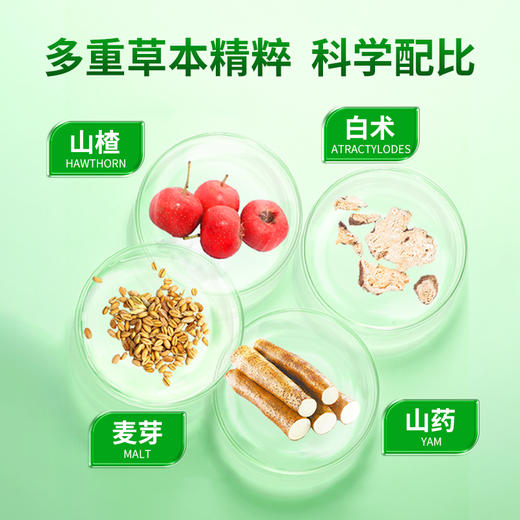 华喜达世健牌山楂麦芽白朮咀嚼片舒缓肚子胀不消化过度饮食欲不振 商品图3