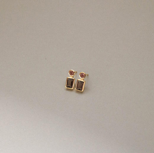 BIANC CLOVER EARRINGS- pink/brown 商品图3