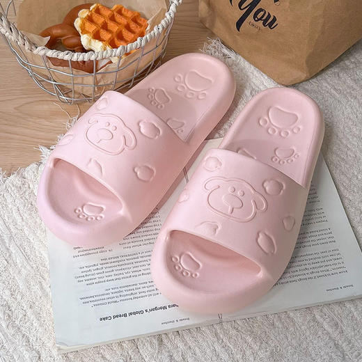 春夏新品卡通可爱鼻涕小熊情侣款男女居家室内凉拖鞋舒适【WG25210W/M】 商品图2