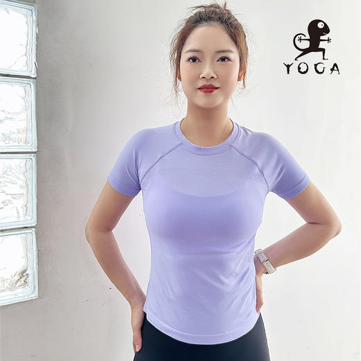 壁虎瑜伽【2503SY337】糯米提高弹软糯短袖T恤【5天发货】 商品图4