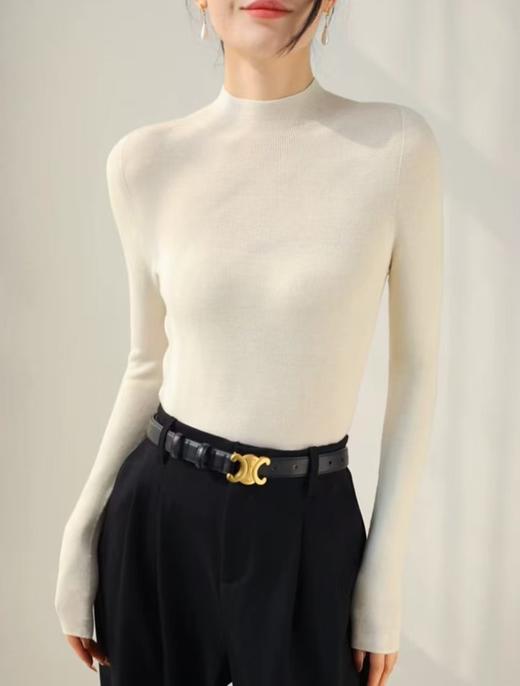 女士无缝一体蚕丝羊毛半高领毛衣清仓 商品图6