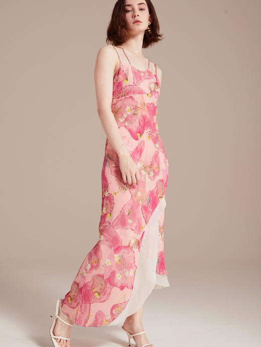 火山雏菊印花优雅连衣裙 商品图8