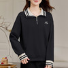 雀说翻领卫衣女新款时尚洋气女装宽松半拉链上衣外套AL10012 商品缩略图1