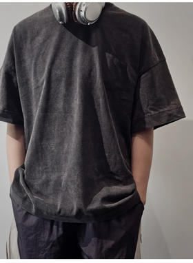 元单好货 U.L  重水洗做旧宽松短袖T恤 宽松百搭 TX398