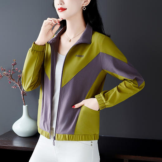 雀说休闲短外套新款大码宽松立领显瘦夹克上衣AL33020 商品图2