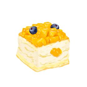 芒果提拉米苏盒子切块