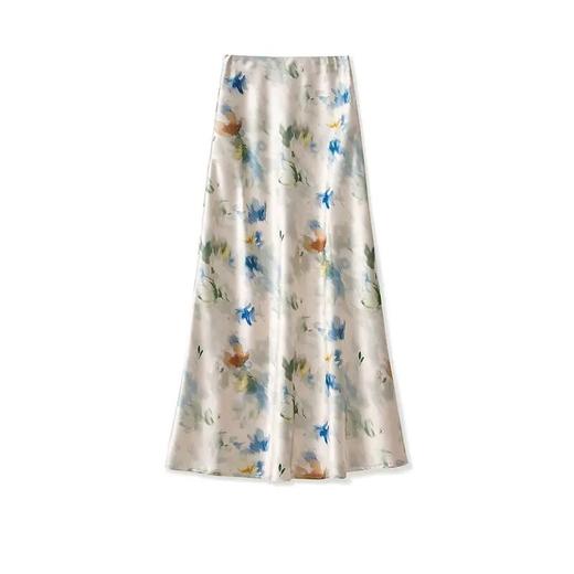 【高货wl】全新升级【铂金会员257/天猫339/差价82】(12930) 洛诗琳高级感垂感印花醋酸缎高腰显瘦时尚优雅女半身裙 商品图4