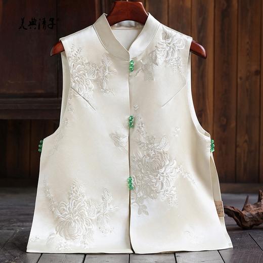 秋装新品新中式立领坎肩无袖重工精致刺绣背心马甲 商品图0