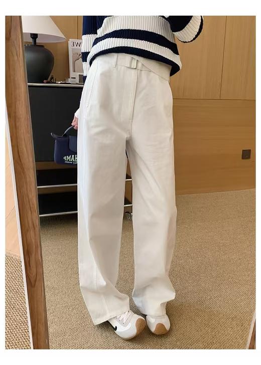 定制定染工厂直销腰带款直筒棉工装直筒裤 商品图5