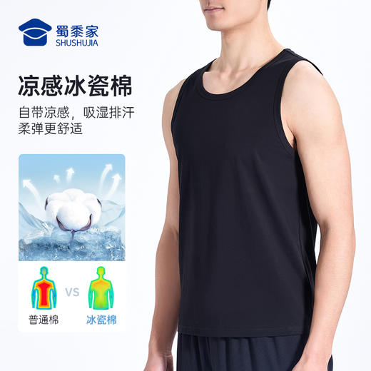 【7A抑菌凉感棉背心】冰瓷棉运动训练背心坎肩凉爽宽松无袖T恤上衣BZ502 商品图0