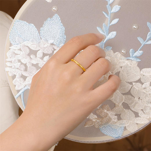 典粹唐草纹戒指 中国风足金黄金戒指【按克计价黄金1】MEMORA诗普琳GR2321 商品图2