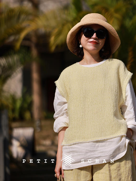 PETIT SCHAN小闪 CLO#759 spring's lover 春天的情人 纯亚麻圆领长袖上衣T恤 商品图3