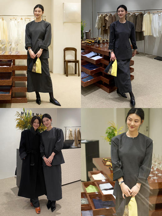 HIDEMI 【当当同款】立裁设计感进口日本纱线花苞内白边腰头H型百搭半身裙 商品图2