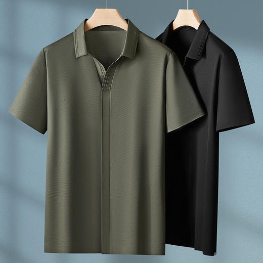 【冰丝】【DPF】大依优型大码封口款短袖POLO衫肥佬时尚运动休闲冰丝半袖体恤夏季男士加肥加大码 商品图3