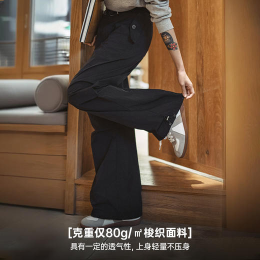 马登美式褶皱高街工装vibe风伞兵裤阔腿抽绳束脚舞蹈长裤春夏女 商品图4