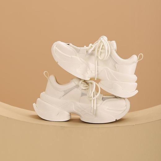 westory春季新款休闲厚底轻便舒适圆头百搭老爹鞋板W24CM74181 商品图4