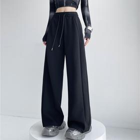 严选 | LULU同款神裤 卫裤阔腿裤 黑色/白色 S-XL（90-140）柔软舒适 百搭显瘦