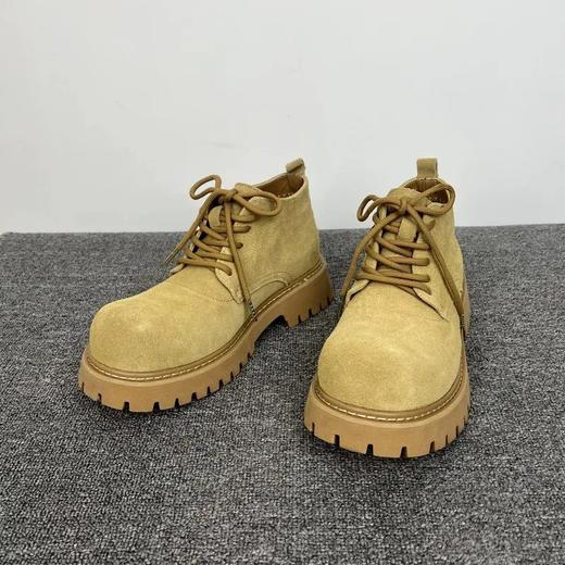 中帮大头德比鞋 反绒皮米奇德比 实打实增高5cm 商品图0