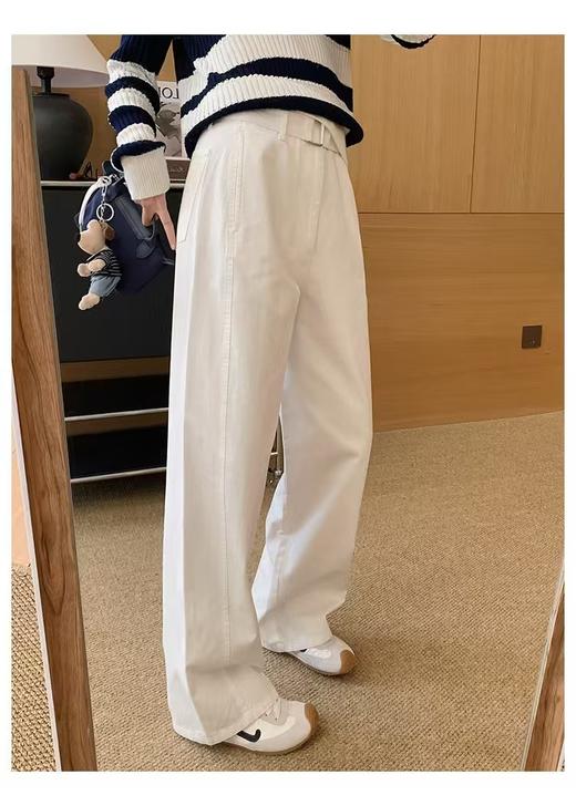 定制定染工厂直销腰带款直筒棉工装直筒裤 商品图6