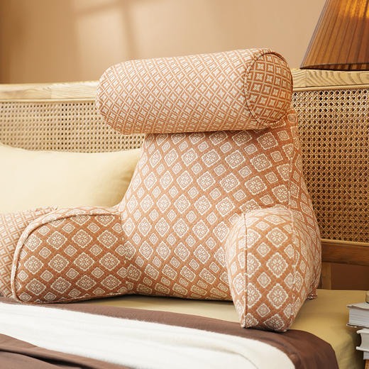 菱形雏菊系列拼色颈枕护腰靠床头靠垫软包大靠背高级感腰靠卧室可拆洗 商品图3