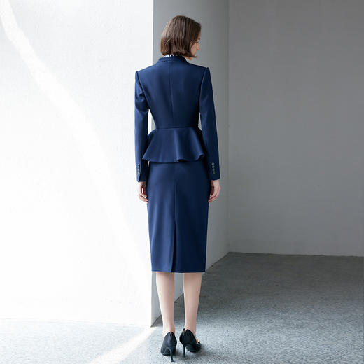 IWY/藏青色职业西装半裙女正式场合商务正装售楼部酒店接待工装CS2105 商品图4