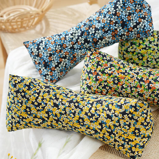 北欧碎花系列三角颈椎枕天然荞麦壳菊花护颈枕睡觉支撑专用枕头成人 商品图0