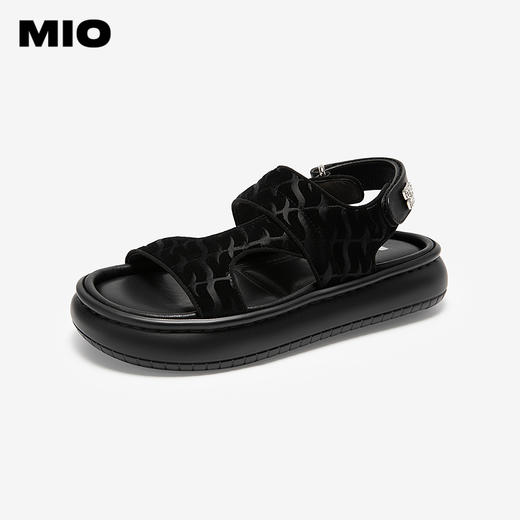 MIO米奥勃肯凉鞋女M字平底厚底沙滩度假外穿一脚蹬M253131422 商品图1