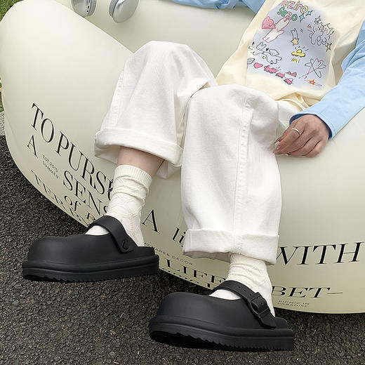 【特价39元】春夏新品时尚简约百搭博肯凉拖鞋居家外穿女款纯色包头【WG25239】 商品图3