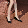 Dfuse迪芙斯2025春季新款羊皮猫跟鞋金属字母扣镂空高跟鞋DFD1111007 商品缩略图2