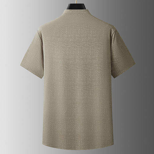 【弹力】【DDP】大依优型大码短袖衬衫加肥大码中国风男装半袖立领衬衣夏季新款肥佬时尚上衣胖子 商品图3