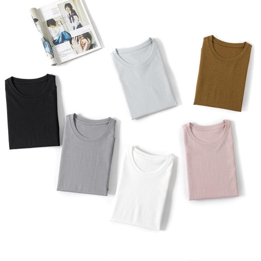 【高品质私服】【真丝醋酸圆领短袖T恤】免烫 凉感 速干，凉爽的舒适感，亲肤感满满YS258-CC 商品图3
