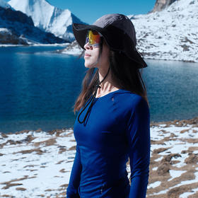 灰壳 女款 户外美利奴羊毛速干登山天丝长袖打底衫带手表窗