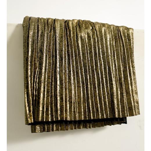 雀说新款气质半身裙重工压褶松紧腰光泽感中长款A字百褶裙AL4342 商品图3