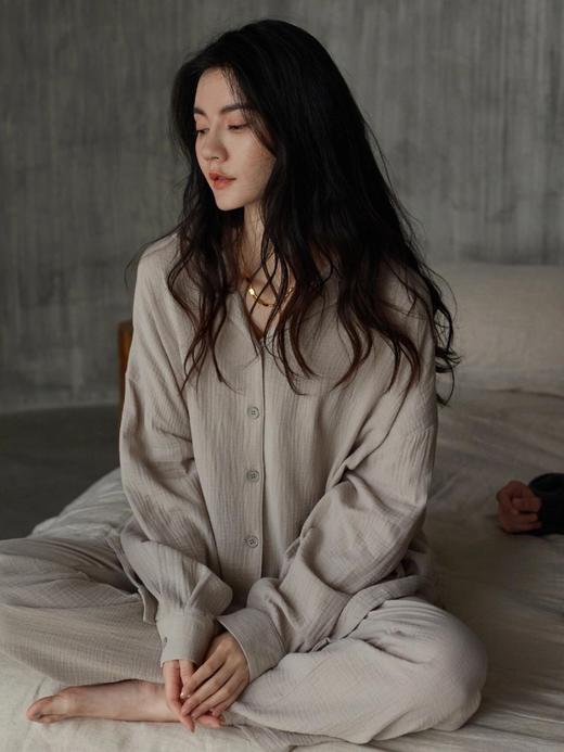 【岚束·叶落秋声】情侣睡衣家居服 100%棉婴儿贴肤面料 商品图2