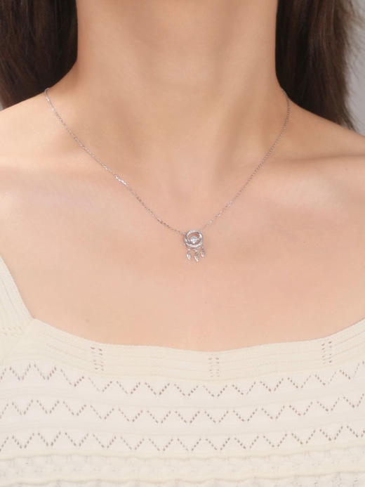 卡蒂罗/KADER 莫比乌斯环 梦境循环项链  捕梦网灵动流苏设计羽你相伴可调节锁骨链 梦幻浪漫简约吸睛配饰 商品图5