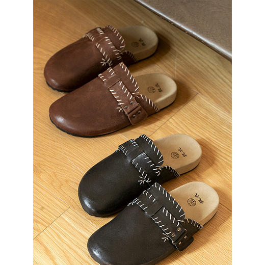 牧衣游原创 磨砂牛皮复古鞋子文艺勃肯鞋 汐沅【不支持会员折】 商品图1