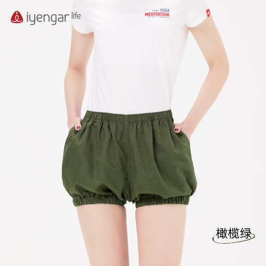 艾扬格 life C2115 棉麻灯笼瑜伽男女同款短裤 有口袋 轻薄透气  舒适包裹自在 伸展零负担 商品图1