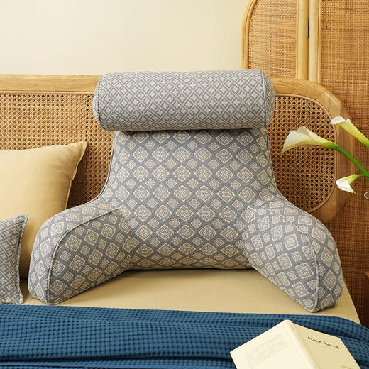 菱形雏菊系列拼色颈枕护腰靠床头靠垫软包大靠背高级感腰靠卧室可拆洗 商品图4