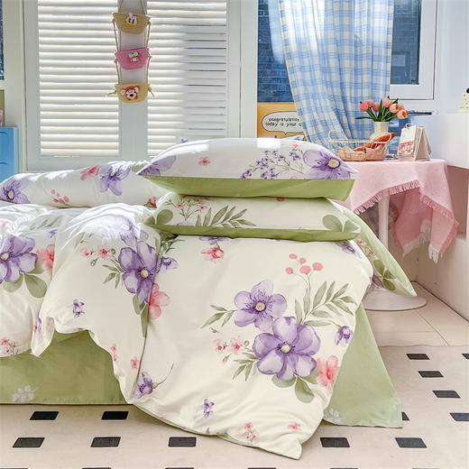 【品牌直发】加倍生活  纯棉印花三/四件套小清新系列 软糯亲肤 商品图3