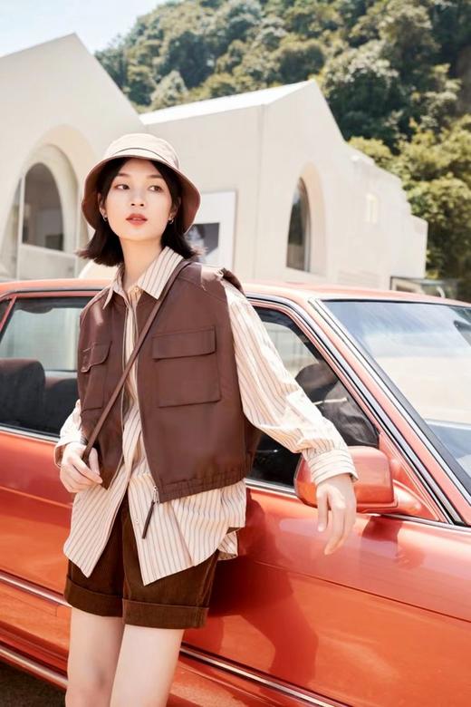 WHO KNOWS 帅气复古焦糖色马甲款夹克 17813 商品图0