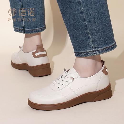 信诺 真皮舒适女鞋 2025新款秋季休闲运动鞋软底妈妈鞋中老年皮鞋Q2023-3T 商品图3