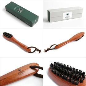 日本进口 天然猪鬃毛衣物除尘刷 羊绒等纤柔全毛织物用 手工制作