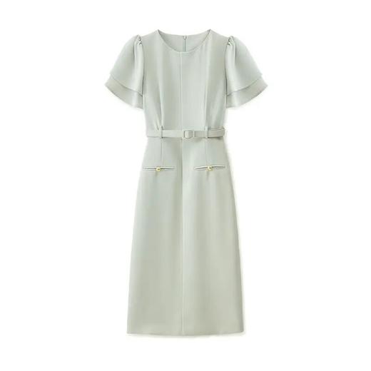 【高货wl】全新升级【铂金会员339/天猫459/差价120】(11212) 洛诗琳25新款端庄大气法式职业干练收腰时尚荷叶袖连衣裙 商品图4