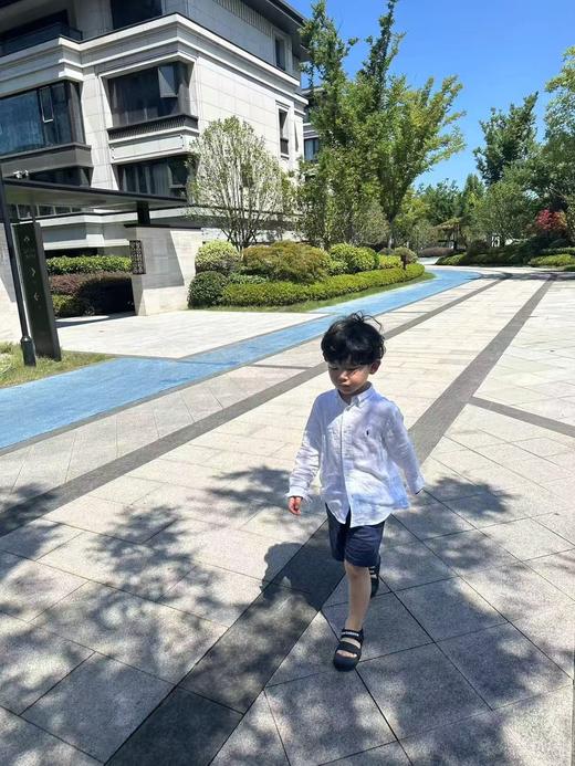 2025春夏季男女中大童亲子经典棉麻吸汗透气小马刺绣休闲衬衫！ 商品图2