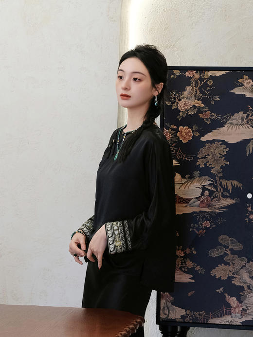 盛唐婧 |重磅真丝斜襟国风小衫 商品图5