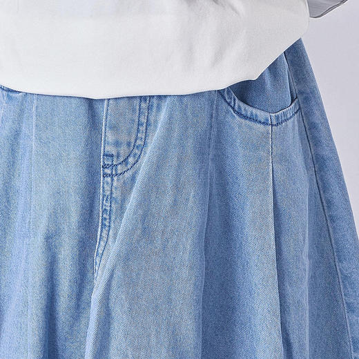 笛莎Deesha 童装女童半身裙2025夏新款女童浅牛仔百褶牛仔裙 商品图3