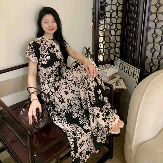顺丰包邮洛诗琳63131法式真丝连衣裙2025夏季新款碎花真丝裙10888 商品图3