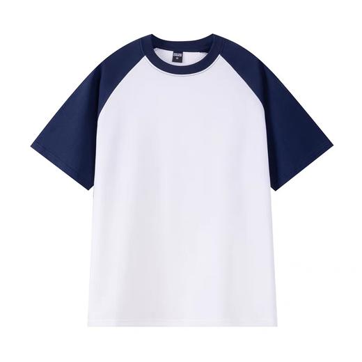 【任选两件】美式复古纯棉插肩短袖T恤男女春夏新款重磅休闲宽松撞色情侣上衣 商品图10