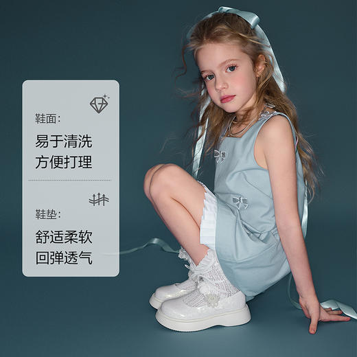 笛莎Deesha 女童童鞋2025夏新款时尚浅口低帮皮鞋 商品图2