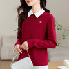 雀说高端长袖t恤女打底衫爆款洋气女装宽松翻领上衣AL10010 商品缩略图3